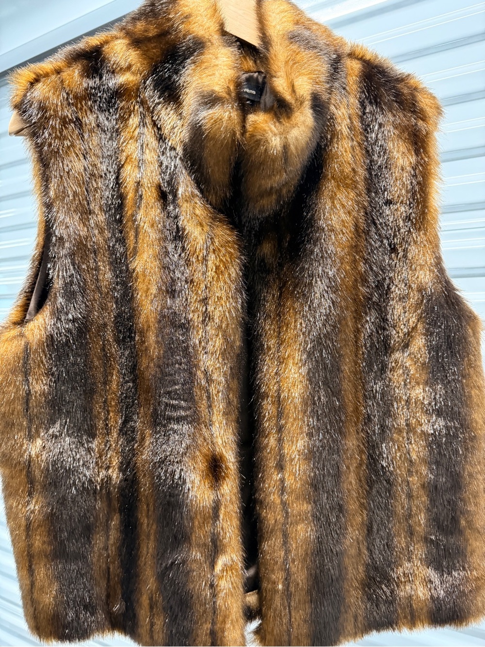 Valerie Stevens Brown & Black Faux Fur Vest